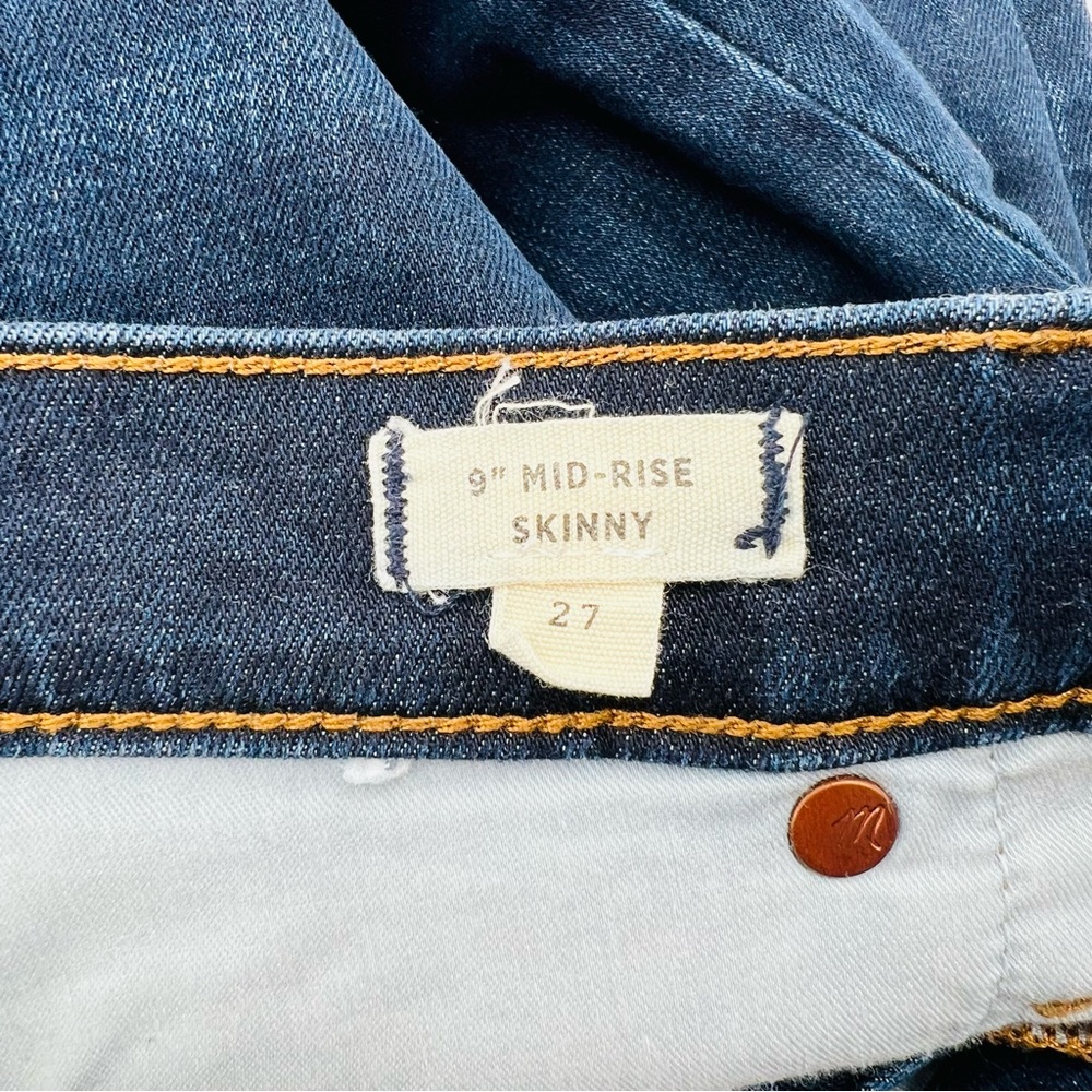 Madewell Women's 9" Mid Rise Skinny Jeans Size 27 Dark Wash Stretch - Picture 4 of 12
